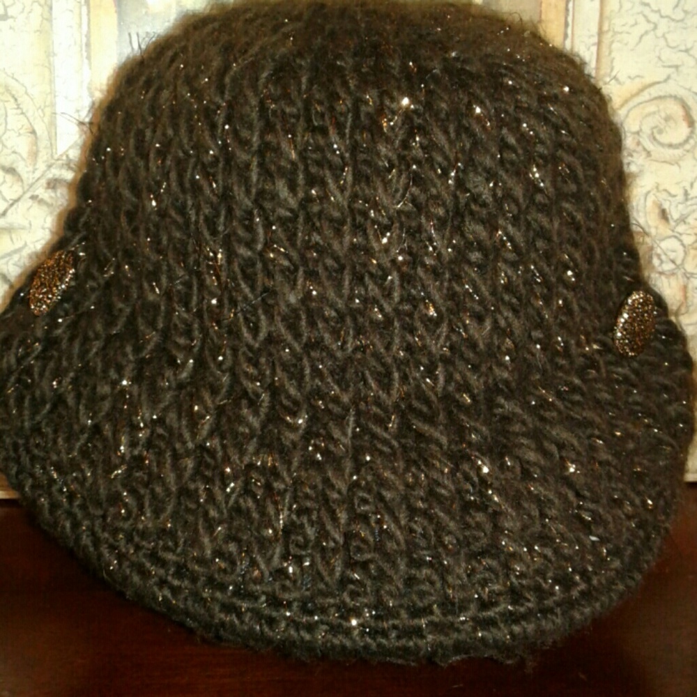 🤑Brown metallic hat